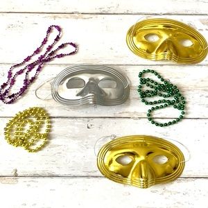 Costume Masquerade Halloween Mardi Gras Masks Gold Silver Purple Green NEW